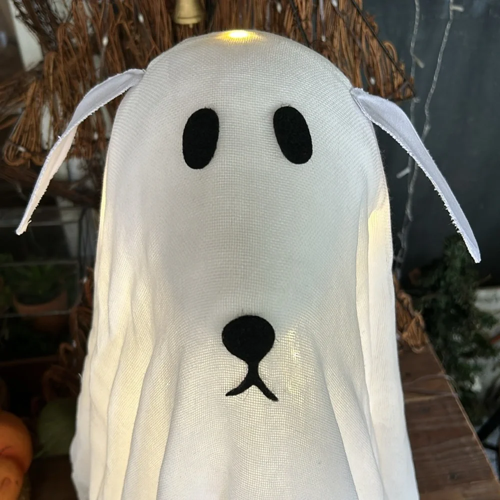 Pottery Barn Lit Ghost 👻 Dog BNIB SO CUTE!